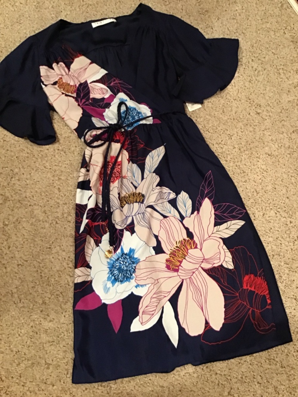 NwT Trina Turk Navy Floral Cocktail Dress